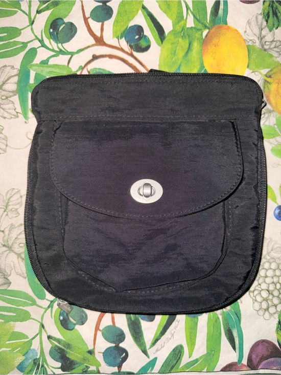 Handbags - Black Crossbody or Travel Pouch with Turn-Lock Closure
